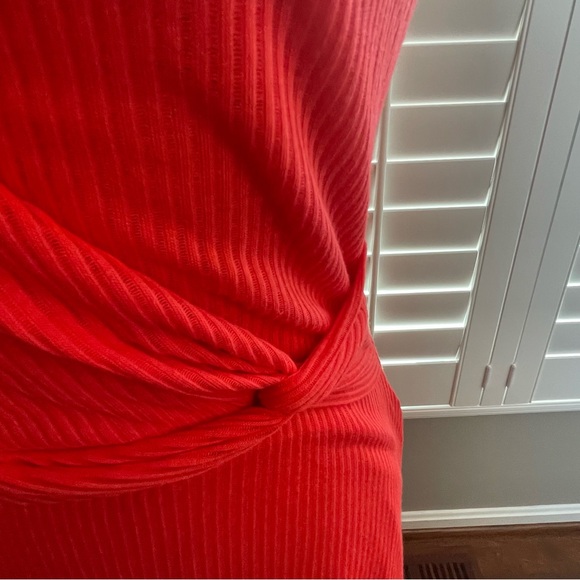 Express Vibrant Coral Mini Dress - Picture 2 of 5